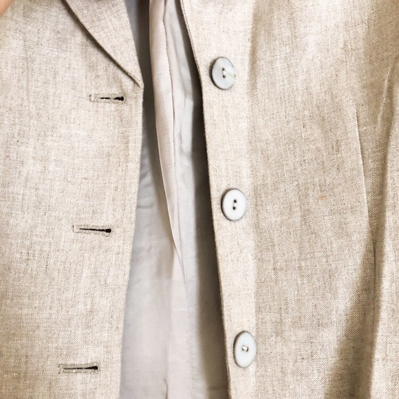 Vintage 90s Finity Linen Beige Blazer - Picture 3 of 3